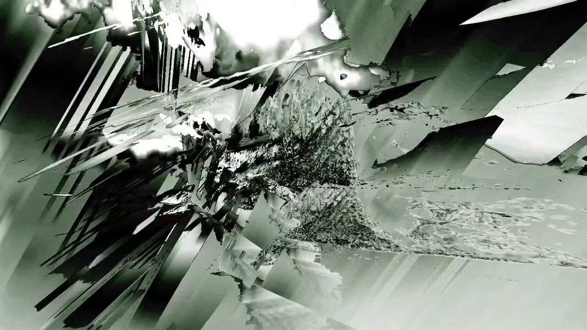 The image features an abstract art piece with black and white colors, depicting a broken window or glass surface. The artwork has a chaotic and disorganized appearance, which could be interpreted as a glitch in reality. The text "Gm friends! How about a breakdown of reality." suggests that the artist is exploring the concept of imperfection and fragmentation within the context of modern life.

The image does not contain any discernible objects or actions, but rather focuses on the abstract representation of a broken window or glass surface.