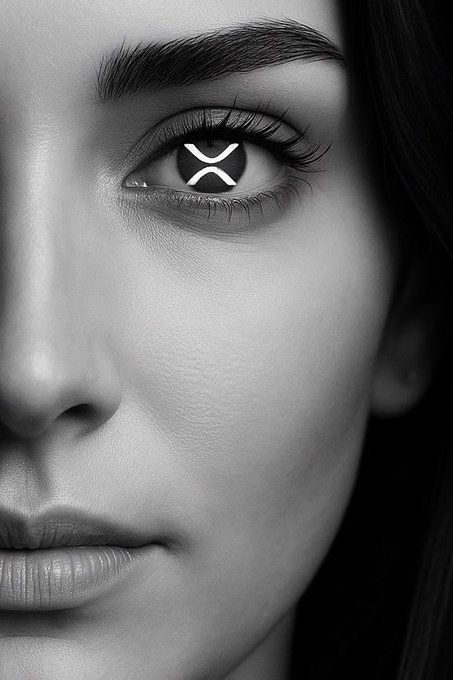 A black-and-white close-up of a woman's face, with a stylized "X" mark drawn over her pupil, symbolizing the heavy, introspective mood described in the post about difficult days and uncertainty.