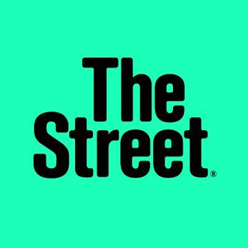 The Street logo displayed as black text on a bright teal/mint green background, with a registered trademark symbol.