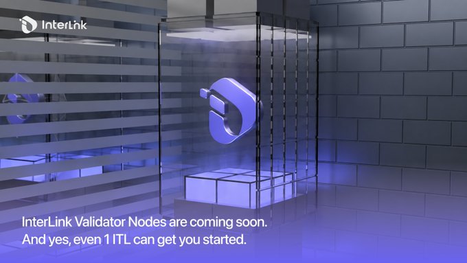 An InterLink advertisement shows a 3D 'D' logo in a glass display with text: 'InterLink Validator Nodes are coming soon. And yes, even 1 ITL can get you started.'