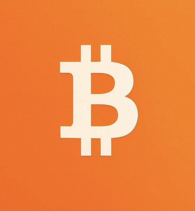 The Bitcoin logo, a stylized white 'B' with vertical strokes, centered on a solid orange background.