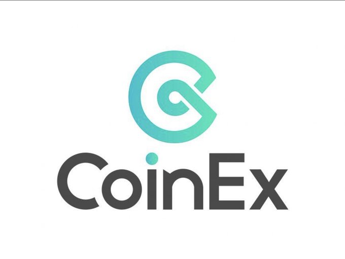 The CoinEx cryptocurrency exchange logo featuring a stylized teal 'C' above the word 'CoinEx' in dark gray.