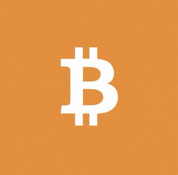 The Bitcoin logo, featuring a stylized white 'B' on an orange background.