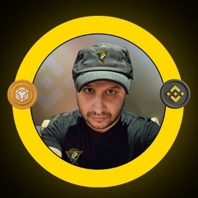The image features a man wearing a black shirt, a gray cap with a picture of a dog on it, and a yellow circle with a Bitcoin symbol inside. The caption reads "50$ in Sol | 24 Hours Like Follow @DeNostradameX". This suggests that the man is promoting a cryptocurrency called Bitcoin or possibly an event related to Bitcoin mining.