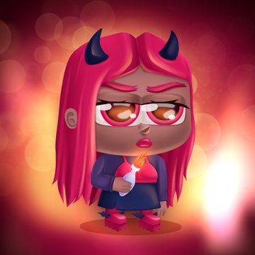 A stylized pink-haired demon girl with black horns holds a flaming heart against a warm, glowing background. The image accompanies a post promoting a free mint on Robinhood and urging people to pursue a whitelist spot for @LilverseHQ, suggesting the character represents the project’s devilish or fiery NFT aesthetic.