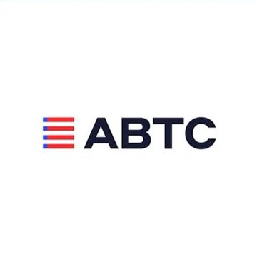 A logo featuring three horizontal stripes in red, purple, and blue next to the bold black text "ABTC".