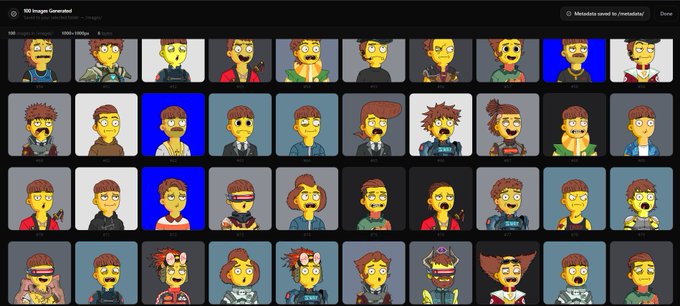 The image shows a grid of cartoon faces, each with different expressions and hairstyles. There are at least 16 distinct characters displayed across the rows and columns of the grid. The caption for this image reads "built by d00ds 4 d00ds." This suggests that the creator or owner of these cartoon faces is named D00DS and has created a collection of unique, diverse cartoon characters to share with others.
