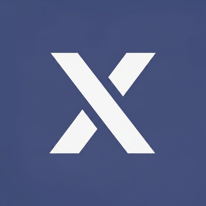 The white X logo (formerly Twitter) on a blue background.