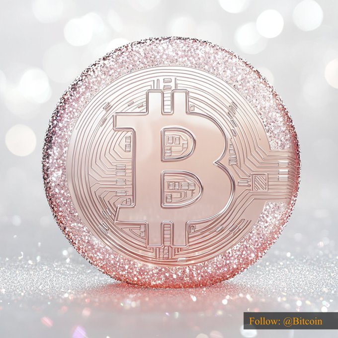 !!!B Bitcoin!!! coin, a 3D rendering of the cryptocurrency symbol, is displayed against a blurred background with white and pink hues.