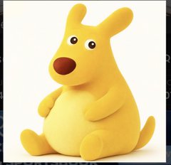 A chubby yellow cartoon dog character with big round eyes and a brown nose, presented as the "original" version of a Chinese meme that the poster claims to have purchased as a token on BSC. The cute, pudgy figure in the image visually matches the "fat (in a cute way) $肥嘟嘟" description in the post, illustrating the meme character gaining traction on Weibo and Douyin.