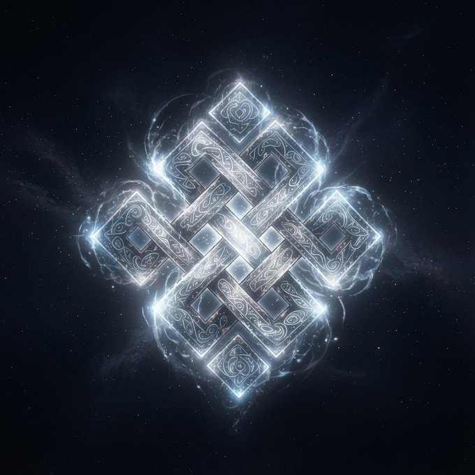 The image features a large, intricate design composed of multiple diamonds arranged in a symmetrical pattern against a dark background. The diamonds are illuminated with white light, creating a striking contrast that highlights their geometric shapes. The text "ritualfnd @ritualnet" is present at the bottom right corner of the image, which could be related to the post about rituals or digital art.