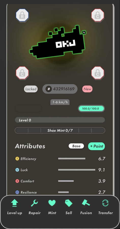 The image shows a phone screen with an app icon, which appears to be a game or puzzle. The icons are green and black, and they represent different aspects of the app's interface. There are also several buttons visible on the screen that could be used for navigation or input.