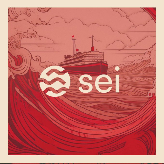 The image features a large, colorful illustration of a ship sailing through rough waters with waves crashing around it. The ship appears to be a cruise liner or ferry boat, as indicated by its size and design. In the foreground, there's an illustration of the word "SEI" written in white letters against a red background. This text is positioned above the ship, emphasizing the connection between the ship and the company name. The overall composition of the image suggests that the ship represents the company SEI, as it sails through rough waters, which could symbolize challenges or obstacles faced by the company.