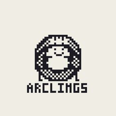 A pixel-art style image features a small, stylized character with a hooded or masked appearance above the text "ARCLINGS." The image appears to be a logo or branding element that doesn't directly relate to the post's warning about NFT giveaway spam and account suspensions—possibly serving as a project mascot or watermark unrelated to the cautionary message.