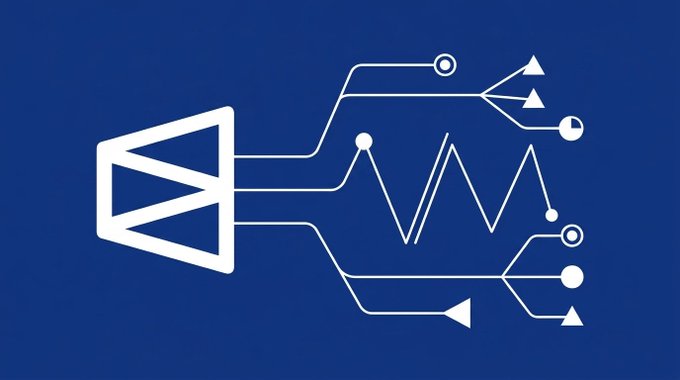 The image features a stylized circuit-board-like design with a play button icon on the left, branching out to nodes and triangular shapes on the right, all set against a deep blue background. It visually represents connectivity and the flow of information, fitting the post's context about Polymarket's confirmed plans for a native POLY token and airdrop.