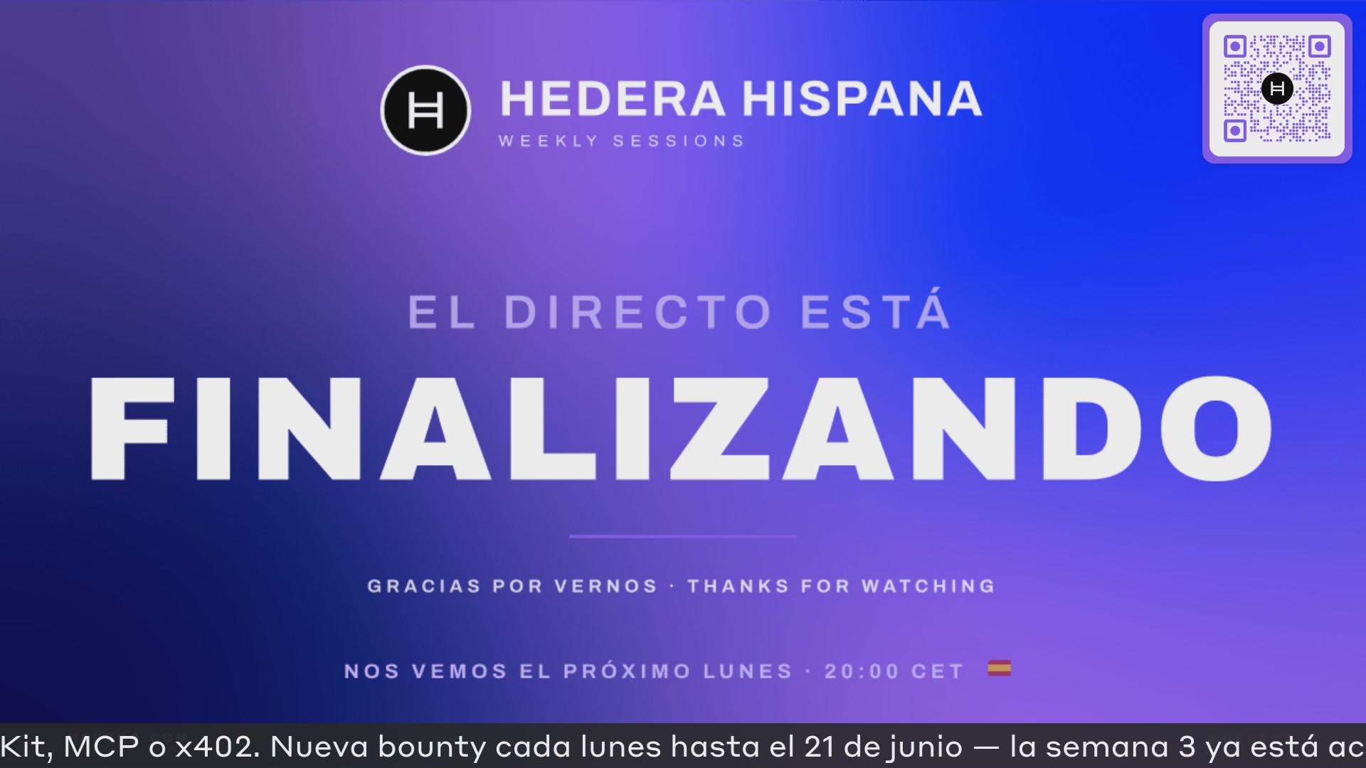 The image features a banner for an event, with the text "El directo está finalizado" written in Spanish. The banner also includes a link to a website that provides information about the event. The website's URL can be found at the bottom of the image.