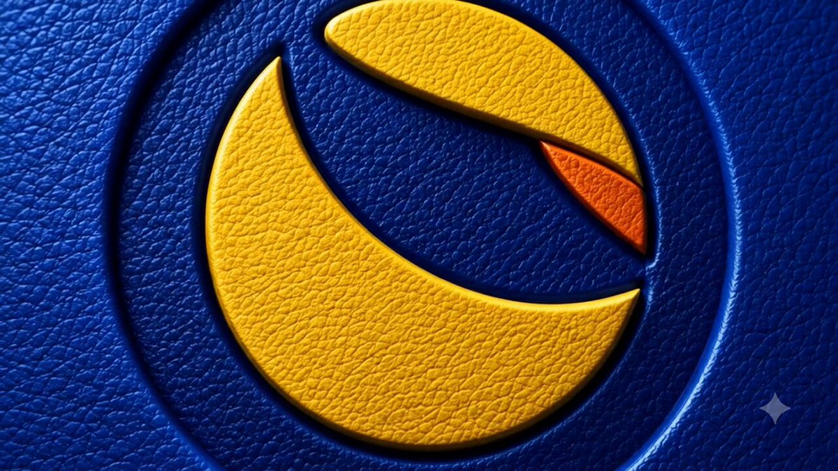 The image features a close-up of a blue circular logo with a yellow moon shape cut out, giving it a celestial appearance. The text "Luna Classic: Tempest Unleashed" is written below the logo, indicating that this design represents a product or service related to the "Luna Classic" brand.