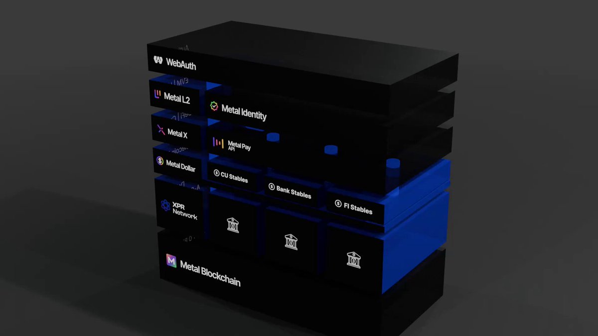 The image features a black metallic stack with blue text that reads "10 Valuables", "Metallicus", "XPR", "MTL", and "XMD". The stack appears to be made of metal, possibly a metallic alloy or a material similar in appearance to a metallic object. The post is about a Metallicus stack being a scam, with the metallic color and text suggesting that it's not real. The image also includes some text that reads "If people still think the full Metallicus stack  — $XPR  $METAL  $LOAN  $MTL  $XMD" which is likely meant to be humorous or satirical, as the metallic color and content of the post seem exaggerated.