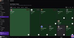A screenshot of a Discord server interface titled "Top 50 Xeno Traders" displaying a grid of user profiles and member listings with a dark theme.