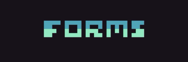 A logo displaying the word "FORMS" in pixelated blue and green text on a black background.
