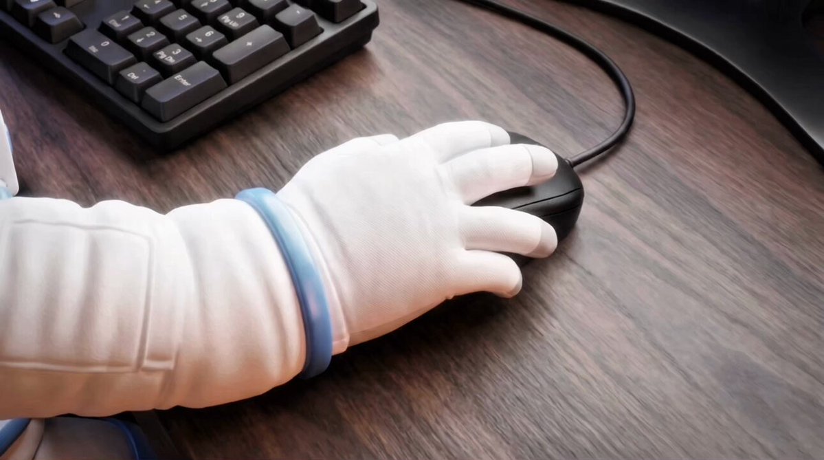 The image shows an astronaut's hand holding a computer mouse, positioned over a wooden desk or table. The caption of the image reads "Birb Game 6 is now live. Compete to be on the top of the leaderboard in a no-loss $birb paper trading competition in partnership with @JupiterExchange Play now at claim.moonbirds.com". This suggests that the astronaut might have been involved in a gaming event or competition related to the Birb Game, which is known for its unique gameplay and interesting story elements.