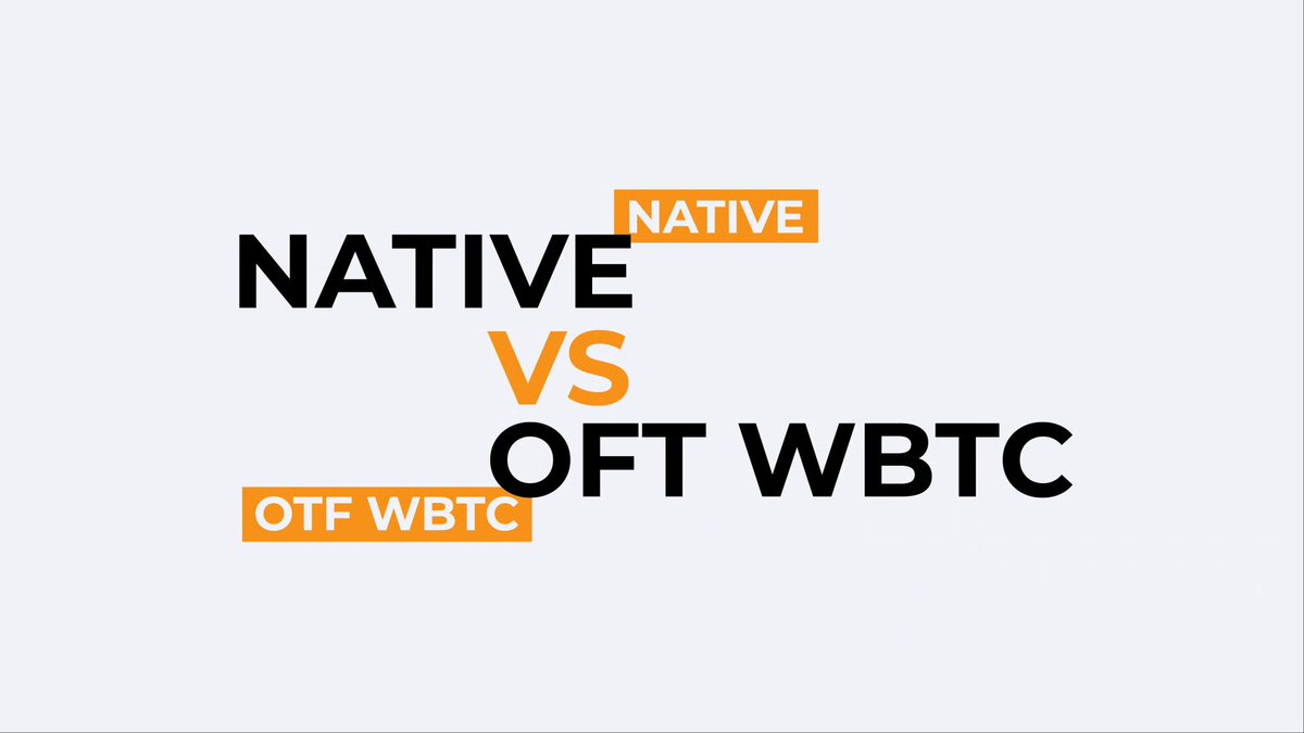 The image features a white background with black text that reads "Native vs. OTF WBTC". The text is written in two different colors, one orange and one black, which makes them stand out against each other. This contrast helps emphasize the differences between native and off-the-chain transactions or applications.