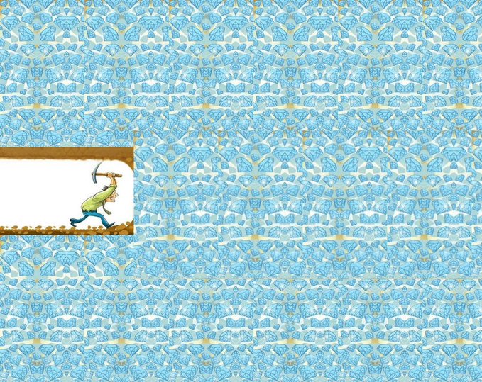 A miner swings a pickaxe inside a small wooden-framed tunnel, set against a tiled blue mosaic background with no visible text or numbers.

The image loosely relates to the post's theme of crypto mining/labor, though the "Solana has always looked good" line seems more about visual aesthetics than actual blockchain work — the cartoonish miner is a stretch as commentary on the blockchain.