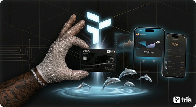 In the image, a person's hand wearing gloves is holding up an electronic device containing a Visa card against a black background with various icons and logos displayed next to the device. The text "Focus on what is in the image and how it relates to" suggests that viewers should pay attention to the specifics of the scene, possibly to the connection between the person's hand, the electronic device, or the content on the card itself.