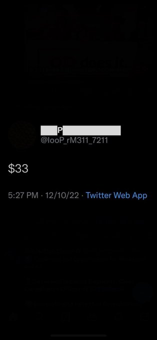 A screenshot of a tweet by @looP_rM311_7211 displaying the price "$33" posted at 5:27 PM on 12/10/22 via Twitter Web App, which the caption interprets as a hopeful price prediction for XRP in July.
