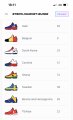 The image shows a phone screen displaying an app called "Stepn" with a list of numbered shoes, including various colors such as red, blue, green, yellow, and orange. The text at the bottom of the image reads "#STEPN".