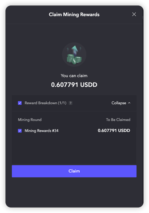 The image displays a claim mining rewards page that informs about third-week rewards for the phase 2.0 supply mining activity. This information is related to the post, which suggests that the user should head over to JustLendDAO to claim their well-deserved rewards in this particular phase of the project.