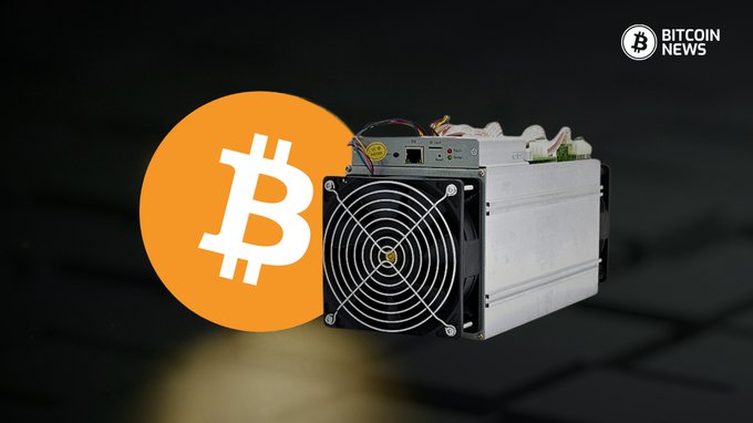 A Bitcoin mining rig with a cooling fan is shown next to an orange Bitcoin logo, with a "BITCOIN NEWS" watermark in the top right corner. The image visually represents the post's discussion of public bitcoin miners shedding 75 EH/s of realized hashrate in the first half of 2026, illustrating the physical mining hardware worth approximately $1.5 billion at $20 per TH/s that the article references.