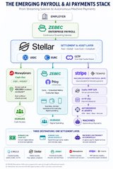 The image shows a flowchart or diagram that illustrates the process of how payments are made, with various payment methods represented by different symbols such as checks, credit cards, and mobile payments. The chart also includes information about Zebec Enterprise Platforms and other payment processing companies like Stripe.