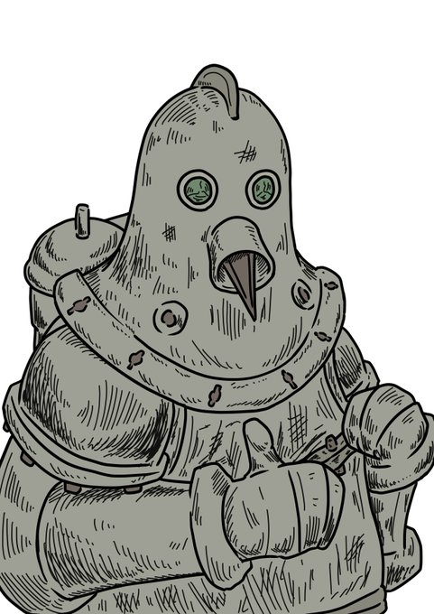 The image depicts a hand-drawn, mechanical bird-like creature with green eyes and riveted armor, rendered in a sketchy ink style. It serves as mascot or thematic artwork for the "DSKB" (Duskbloods) network test, visually representing the game's dark, industrial aesthetic.