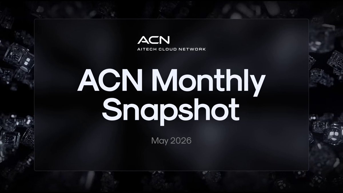The image features a poster for an article titled "ACN Monthly Snapshot" that appears to be posted on social media or a website. The poster has a black background with white text, which reads "ACN Monthly Snapshot May 2026". It also includes some text about the ACN ecosystem and mentions that there is a post about the ACN/USDT pool, an expansion road map, and the removal of tokens from the pool.
