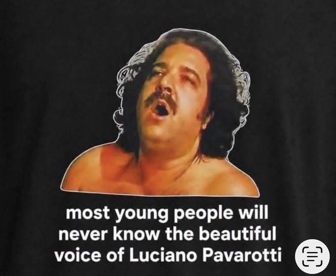 An image of opera singer Luciano Pavarotti mid-performance with text reading "most young people will never know the beautiful voice of Luciano Pavarotti." 

Note: The image has no apparent connection to the accompanying post, which appears to be a cryptocurrency giveaway promotion unrelated to Pavarotti or opera.