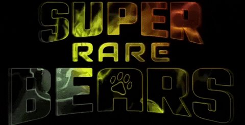 "Super Rare Bears" is a popular game among gamers, with its unique gameplay and engaging storyline. The image features a black background with yellow text that reads "Super Rare Bears", accompanied by an illustration of a bear and paw. The caption below the image provides additional context about the game's theme or the post it appears to be related to.