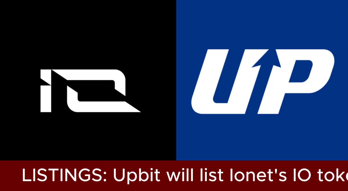 The image features a logo for an exchange called "Ionet's" that has been listed on the Korea Stock Exchange (KRW) as of today, which means it will be listed soon. The text above the logo reads " listings. Upit will list oonet's 10 token's IOBIT will list loneets' IOBIT". This indicates that the exchange is actively listing a specific token called "Ionet's" on the KRW stock exchange, and they expect to do so soon.