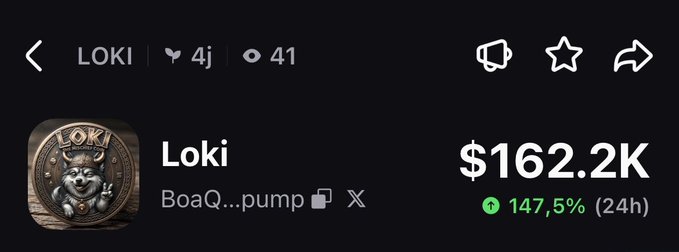 The image shows a social media post about a person named Loki, who has posted $Loki on Solana. The post includes a description of the person's profile picture and a link to their profile page. It also mentions that they are watching for 1000x+ potential CA BoaQpzy2d94gunwyVUPpvVPsR6CymahWg6GBqoXZpump, which is likely related to the post about Loki's account on Solana. The image focuses on the person and their social media presence rather than providing any additional information or context beyond that.