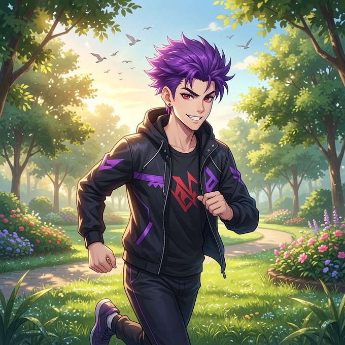 The image features a man running in a park, wearing a black jacket with purple accents. The background of the image includes trees and flowers, creating an outdoor setting. The caption for the image reads "Good morning Quantum computing is often discussed as a future breakthrough. What stands out about @quipnetwork is its focus on making advanced computation accessible through decentralized infrastructure rather than keeping it limited to a few institutions". This statement highlights the unique aspect of @quipnetwork, which emphasizes the importance of decentralization and accessibility in the field of computing.
