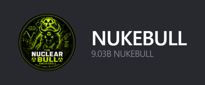 A circular "The Nuclear Bull" logo with green and black warning-themed imagery is displayed alongside the text "NUKEBULL" and "9.03B NUKEBULL," promoting a $NUKEBULL token airdrop for Solana wallets. The image's branding and token count tie directly into the call-to-action encouraging users to drop their $SOL wallet addresses to qualify for the limited airdrop of 9.03 billion $NUKEBULL tokens.