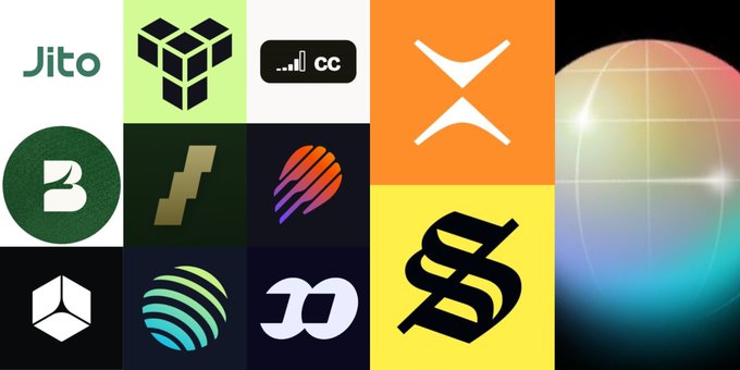 A collage of crypto project logos including Jito, Phoenix, Worldcoin (world_xyz), and others, representing the various Solana ecosystem projects mentioned in the accompanying post.