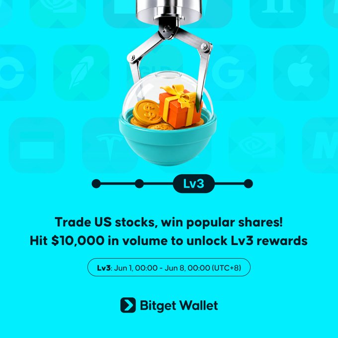 The image shows a green poster advertising an opportunity for people to trade US stocks with the promise of winning popular shares, which can be converted into tokens. The poster displays details about the trading system and highlights the potential rewards one could earn by participating in this activity.
