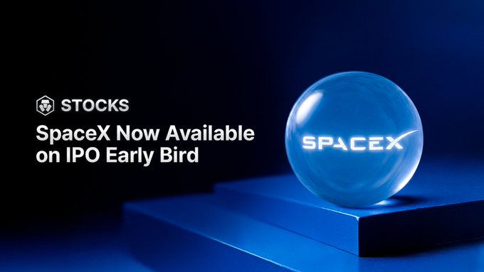 The image features a blue glass sphere with the word "SPACEX" written on it, placed on top of a stack of books. The background of the image is black, which contrasts with the blue color of the sphere. Below the sphere, there's text that reads "SPACEX (SpaceX) now available on IPO Early Bird". This suggests that the sphere might be related to an investment opportunity in the space industry or a new IPO for a company called SpaceX.