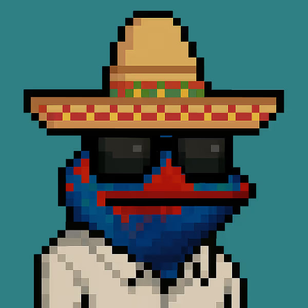 A pixel art Pepe the Frog character wearing a sombrero and a red bandana mask, paired with the post's caption referencing $TIBBIR, playfully links the crypto/NFT theme to the masked, festive Pepe aesthetic.