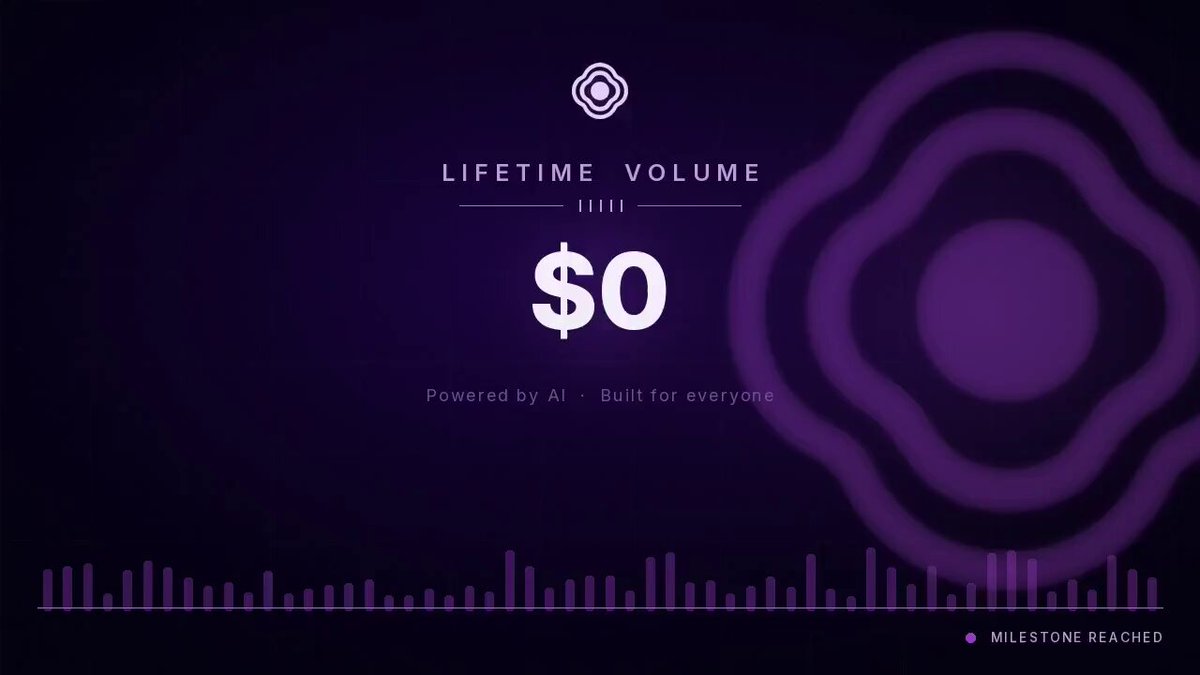 The image showcases a dark purple logo with white text that says "Milestone reached: $25M in lifetime trading volume at @0G_labs", indicating a milestone achievement of $25 million in lifetime value for this platform. The post suggests that users can expect conversational trades and AI-managed liquidity, which implies an advanced, sophisticated feature set in place to provide efficient trading services while maximizing the user experience through natural language processing capabilities.