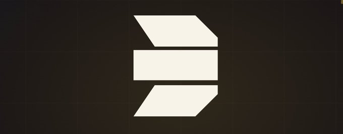 A white stylized logo consisting of three horizontal parallelogram shapes stacked vertically against a dark brown background.