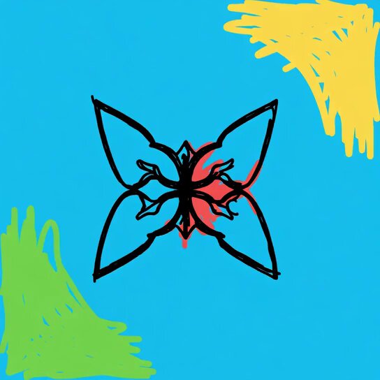 The image features an abstract butterfly drawn in black and red colors, set against a blue background. The butterfly appears to be floating or hovering above the image. The caption of the image reads "Spent some time digging into @quipnetwork today. What caught my attention is that they are focused on a challenge that becomes more important as Web3 grows: information coordination".