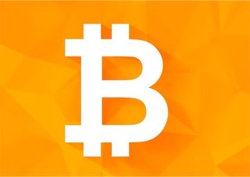 A Bitcoin logo featuring the white 'B' symbol on an orange gradient background.