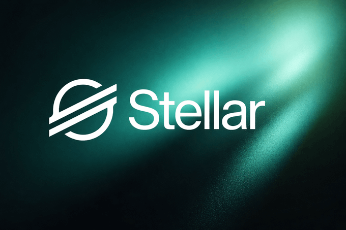A stylized Stellar (XLM) logo is displayed against a dark green, light-streaked background, with the word "Stellar" prominently shown in white text alongside the brand's circular icon. The image visually reinforces the post's discussion of Stellar's institutional growth, featuring key updates like Protocol 26, Circle CCTP, and over $3B in tokenized RWAs that highlight its expanding role in payments.